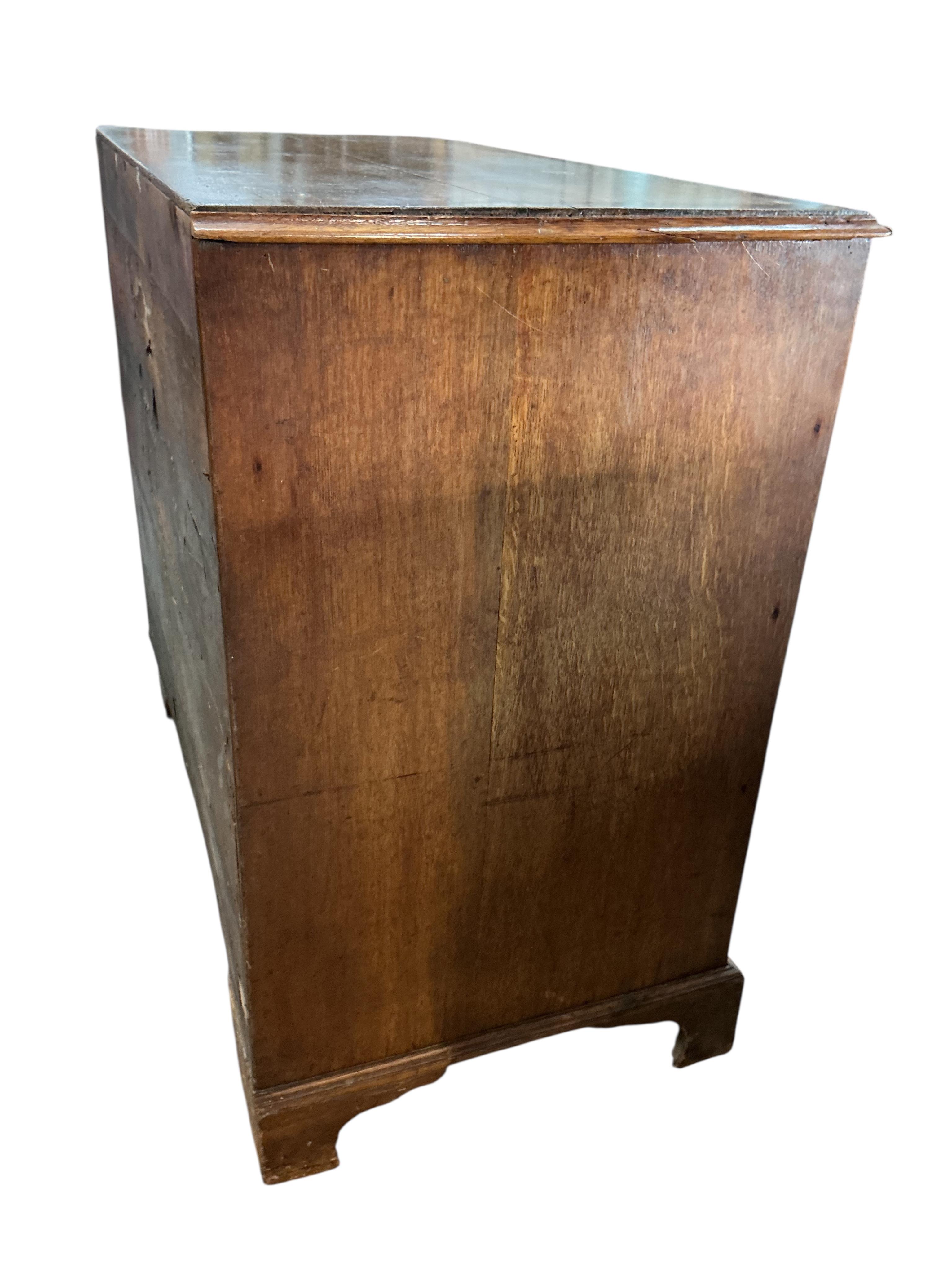 A George III banded oak five drawer chest, width 93cm, depth 49cm, height 83cm